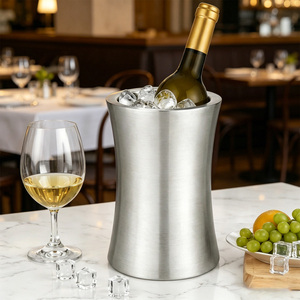 Stainless steel wine cooler Brushed matt finish ice bucket <b>Freestanding</b> commercial ice bucket <b>Bar</b> hotel use ice bucket - Product Image 1