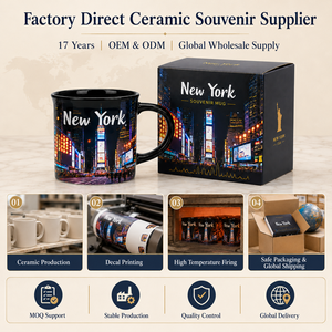 Taza de Café de Cerámica de Porcelana con Diseño de Pintura al Tinte de <span class=keywords><strong>Nueva</strong></span> <span class=keywords><strong>York</strong></span>, Set de Tazas Personalizadas al por Mayor OEM ODM - Product Image 6