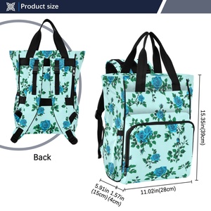 Bolsa de Pañales Impermeable con Diseño de Rosa Azul Hawaiana, Mochila Portátil para Bebé con Gran Capacidad para Mamá - Product Image 3