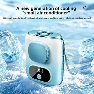 Ventilateur de <span class=keywords><strong>ceinture</strong></span> numérique à affichage USB rechargeable, mini-ventilateur portable mains libres à clipser, 3 vitesses, rafraîchisseur d'air personnel - Product Image 5