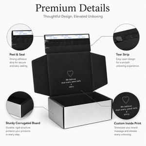 High-End Rigid Jewelry <b>Box</b> With UV Printed Heart Logo And Satin Liner Rectangle Paperboard Packaging For Jewelry Watch Eyewear - Product Image 2