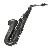 Factory OEM Matte Black Nickel Plated Eb Alto Saxophone Brass Wind Instrument Bakelite Head Model HYM-781 for Student