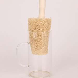 Natural Farmhouse Loofah Wooden Handle Manual Reusable Cup <b>Brush</b> Can Hang Kitchen Cleaning Cloth Old Loofah - Product Image 1