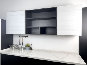 <span class=keywords><strong>Mobili</strong></span> da <span class=keywords><strong>Cucina</strong></span> Modulari Moderni su Misura con Base Laccata e Ante in Melaminico, Cerniere e Rubinetto per Hotel - Product Image 2