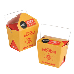 Wasserdichte Papier nudel box herausnehmen Behälter Lebensmittel verpackungs box mit Griff - Product Image 1