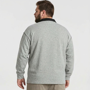 Felpa Polo in Maglia per Uomo Taglie Forti, Cotone Elasticizzato Traspirante, Vestibilità Comoda, Manica Lunga, 6XL 7XL 8XL 9XL 10XL - Product Image 3