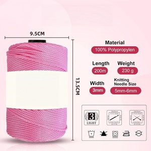 Cordon de haute qualité 3 mm 250 g, 100 % polyester, style nylon, fil de polypropylène pour le tricot à la main, pour chaussures, sacs, vêtements - Product Image 5