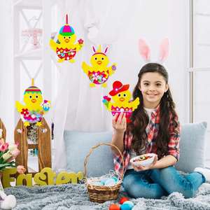 Kit de Manualidades con 8 Adornos de Huevos de Pollito 3D para Pascua, Diseño de Dibujos Animados, Múltiples Pegatinas - Product Image 3