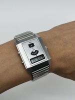 C-0PO jam tangan Digital Retro pasangan tampilan LCD antik desain futuristik-tali dapat diatur jam tangan kecocokan kasual harian