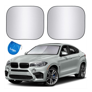 <span class=keywords><strong>Pare</strong></span>-<span class=keywords><strong>soleil</strong></span> de voiture en tissu polyester argenté anti-UV, personnalisé, vente en gros d'usine - Product Image 1