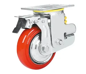 Rigid 4/5/6/8 Inch Spring Loaded Casters Heavy Duty Iron Core Factory Direct Wheel Shock Absorbing Caster Wheels