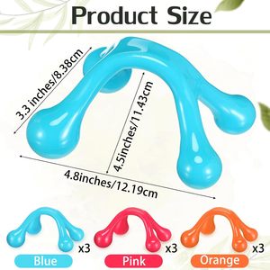 Alat pemijat tubuh rol pemijat antiselulit, Set alat terapi pemijat tubuh plastik biru kuning, alat pemijat tubuh - Product Image 4