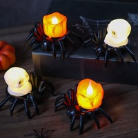Meilleures ventes transfrontalières : Lumières décoratives d'Halloween, lampes en forme d'araignée et de crâne, lanternes citrouilles, accessoires à thème de fête, bougies LED