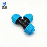 Raccord en T en polyéthylène haute densité PN16 à prix d'usine HongKe, adaptateurs moulés en PP HDPE pour système d'eau