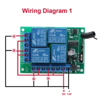 Interrupteur à distance sans fil universel 433Mhz, module récepteur de relais DC 12V 4CH avec émetteur à distance à 4 boutons