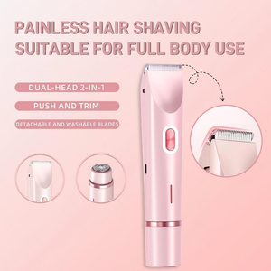 2-in-1 Lady Double Head <b>Electric</b> Shaver <b>Waterproof</b> Body Face Hair Removal Epilator <b>Electric</b> Hair Sahver for Women - Product Image 4