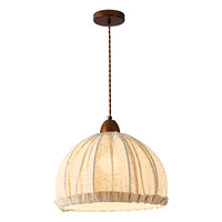 Lustre LED floral en tissu, lampe suspendue japonaise Wabi Sabi, style français mi-saison, pour restaurant, salle à manger, salon, chambre à coucher