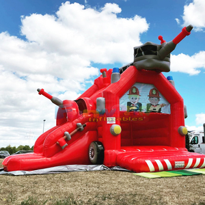 Château gonflable commercial pour enfants, thème caserne de pompiers, pour extérieur - Product Image 1