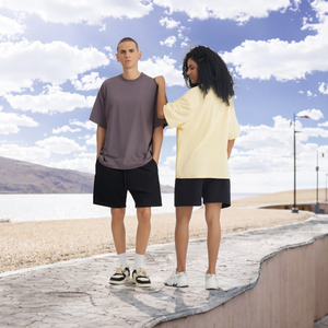 Brand New Basic Loose Casual Solid Blank T-Shirt Quick-Drying Trendy Knitted Fabric Spring Summer Men - Product Image 3