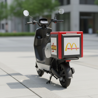 Boîte de livraison de repas LED P3 500x500mm 4G WiFi avec affichage publicitaire 3D pour moto et livraison à emporter
