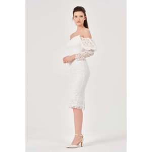 Robe décontractée unie écru pour femme DANS, coupe classique, disponible en tailles 38-42, modèle 1594 pour un usage quotidien - Product Image 5