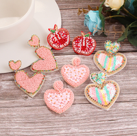 Mode fait à la main déclaration bijoux perle de rocaille coeur mignon saint valentin femmes boucles d'oreilles pour cadeau