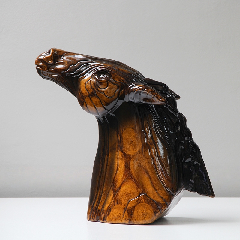 GlamPaw Antique Horse Head Feng Shui Figurine