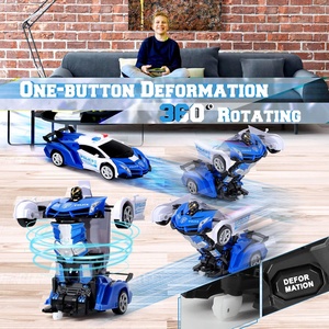 <span class=keywords><strong>Voiture</strong></span> robot transformable RC 2,4 GHz à l'échelle 1:18 avec design <span class=keywords><strong>police</strong></span> lumineux, télécommande expert en drift à un bouton pour garçons - Product Image 4