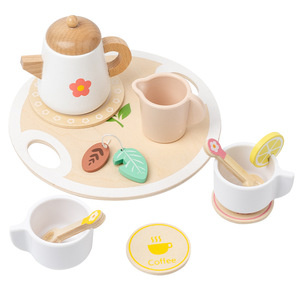 Wooden Pretend Afternoon Tea <b>Set</b> For Children Simulation Kitchen Toy With Cake Stand And <b>Teapot</b> 4-6 Years Old - Product Image 5