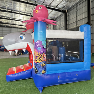 Tobogán Acuático Inflable Comercial, Mini Castillo Inflable Hpfburg, Castillo Inflable Pequeño con Forma de Tiburón para Fiestas de Carnaval para Niños - Product Image 4