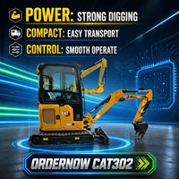 Mini-excavatrice Caterpillar 302ECR d'occasion d'origine japonaise, 2 tonnes, mini-pelleuse CE EPA avec écran LCD, tous les accessoires disponibles
