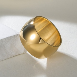 Anillos baratos de moda joyería 18K chapado en oro de acero inoxidable 2/4/6/8/12MM pareja anillo de dedo anillos lisos para mujeres y hombres - Product Image 2
