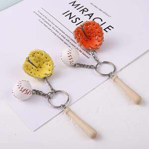 Mini Three-piece Baseball Wooden Bat Keychain Sports Car <b>Key</b> <b>Chain</b> <b>Key</b> Ring Gift for Man Women Gift - Product Image 5