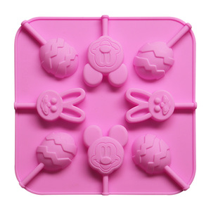 8 Lapin consécutif <span class=keywords><strong>Mickey</strong></span> Mouse Résurrection Oeuf Sucette Silicone <span class=keywords><strong>Moule</strong></span> Gâteau Outils sans Bâtons - Product Image 1