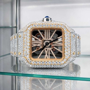 Reloj Unisex de Lujo de 41 mm, Cuadrado, de Aleación, de Alta Calidad, con Diseño Moderno, Diamante Moissanite, Oro Blanco, Fabricante Indio, Movimiento Eta - Product Image 3