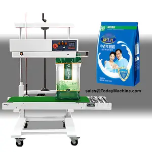 Big Plastic Bag Continuous Band Sealer Machine With Ink Coder
