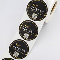 Étiquettes Autocollantes Personnalisées Rondes en Vinyle Imperméable pour Produits Alimentaires, Impression à Chaud Doré avec Logo et Code QR