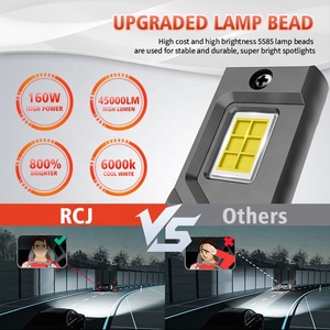 RCJ发光二极管前灯超亮R8专业160W 50000LM毫米灯泡H1 H4 H7 H11 9004 9005 9006 9007汽车Luces发光二极管头