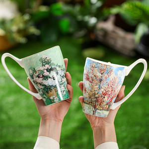 <span class=keywords><strong>Van</strong></span> <span class=keywords><strong>Gogh</strong></span> Monet pintura al óleo regalos de negocios gran capacidad apto para microondas tapa de paja diseño minimalista taza - Product Image 4