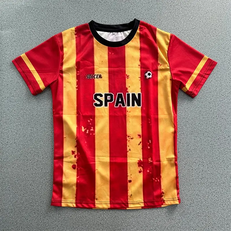 तेजी से वितरण सस्ते कम बाजू वाली स्पेन ध्वज कस्टम पुरुषों की टी-शर्ट टीशर्ट टी शर्ट
