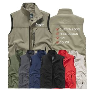 <b>Spring</b> Men Waistcoat Out <b>Door</b> Leisure Solid Color Vest Young Middle-aged Photography Fishing Casual Vest Jacket Male Custom logo - Product Image 4