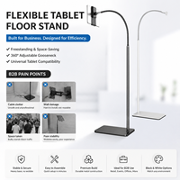 Support de téléphone en métal à bras long col de cygne avec rotation à 360° °   Supports de tablette PC réglables avec bras flexible pour iPad/tablette/iPhone de 4,6 à 13 pouces