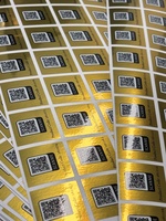 Etiquetas con Código QR en Lámina Dorada Personalizadas, Adhesivos Impermeables para la Trazabilidad de Productos