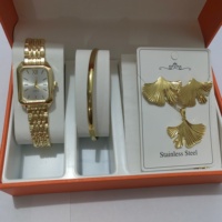 Ensemble de 5 montres pour femmes, montre à quartz et collier tendance et décontractés pour femmes, ensemble d'accessoires avec boucles d'oreilles