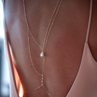 Vente chaude bijoux de mode de luxe légers chaîne de corps collier de mariée chaîne de dos perle chaîne de corps arrière