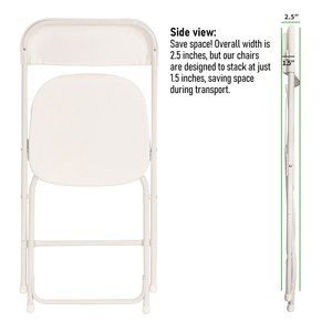 Blanc pliant chaise de mariage en plastique