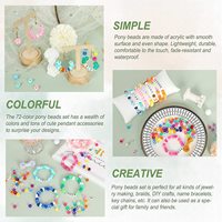 Personnalisé 72 couleurs acrylique 6X9 arc-en-ciel petit cheval fabricant de perles en vrac fabrication de bijoux amitié bracelet collier ensemble