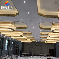 Plafonniers LED en cristal de fer à haute luminosité, hall d'hôtel, centre commercial, projet personnalisé, lampe de plafond