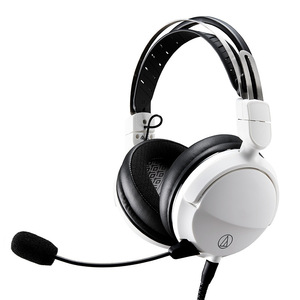 Casque audio filaire Audio Technica ATH-GL3 avec micro pour jeux, style bandeau blanc et noir - Product Image 4
