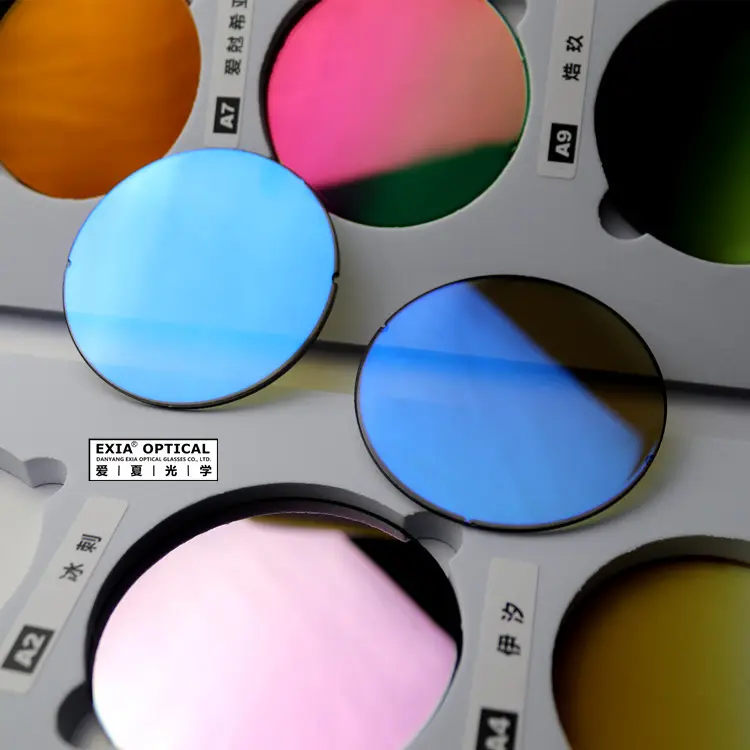 Lente de óculos de sol EXIA A2 Flash Mirror SHMC UV400 cor clara lente plana vintage